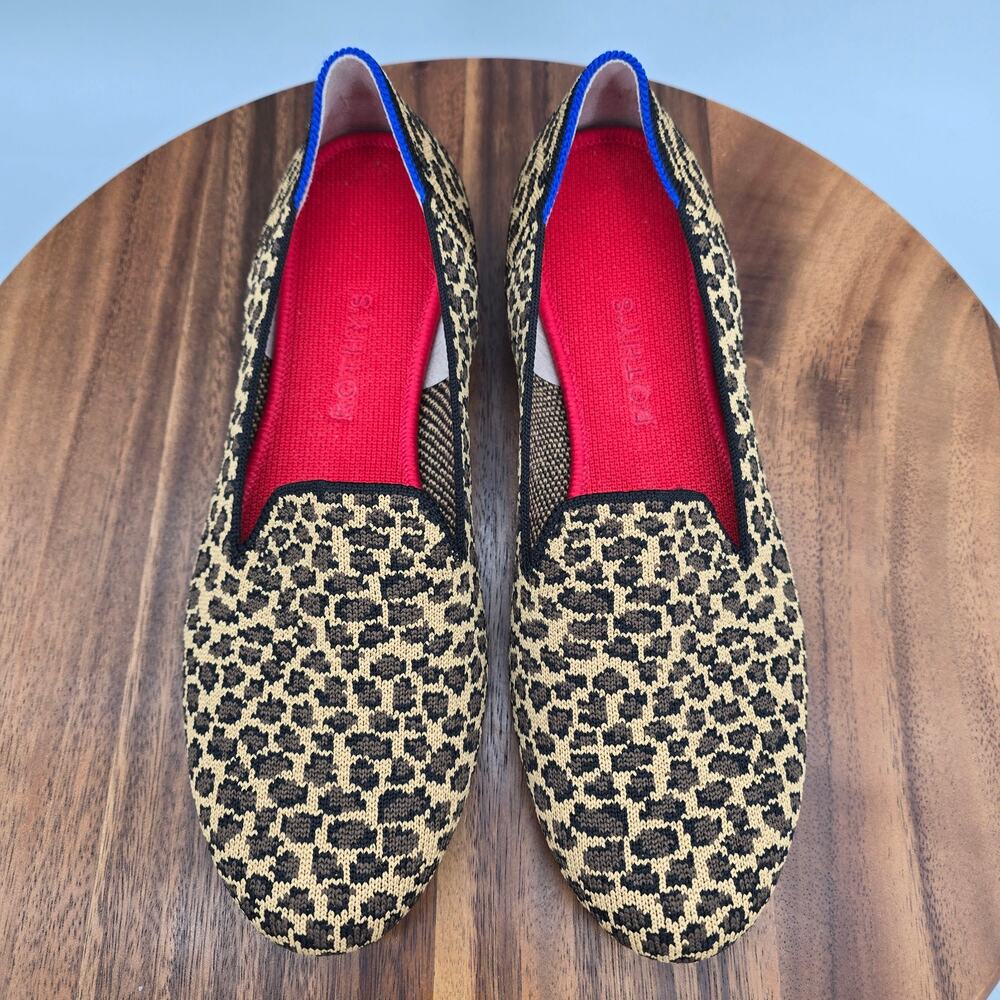 Rothy's The Loafer Womens 9 Leopard Print Slip On Casual Comfort Flats Shoes - Picture 5 of 8